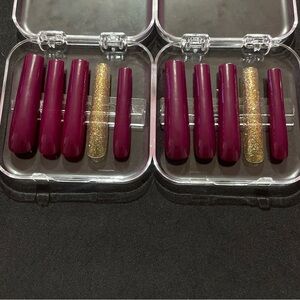 10 Press-on Nails ~ Wrathberry & Sunset ~ Size Extra Small